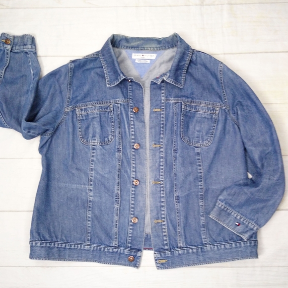 Tommy Hilfiger Jackets & Blazers - Oversized Tommy Hilfiger Trucker Jean Jacket 2X